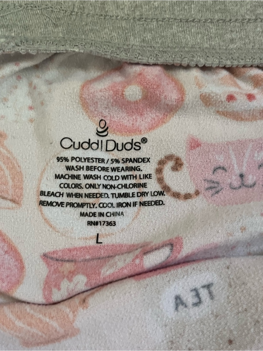 Cuddl Duds Cats, Coffee Donuts Long Sleeve Pajama Set - Picture 8 of 11